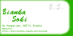 bianka soki business card